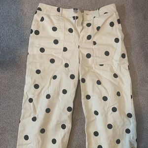 Target wide leg cropped Polka dot pants, size 10